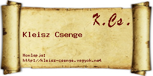 Kleisz Csenge névjegykártya